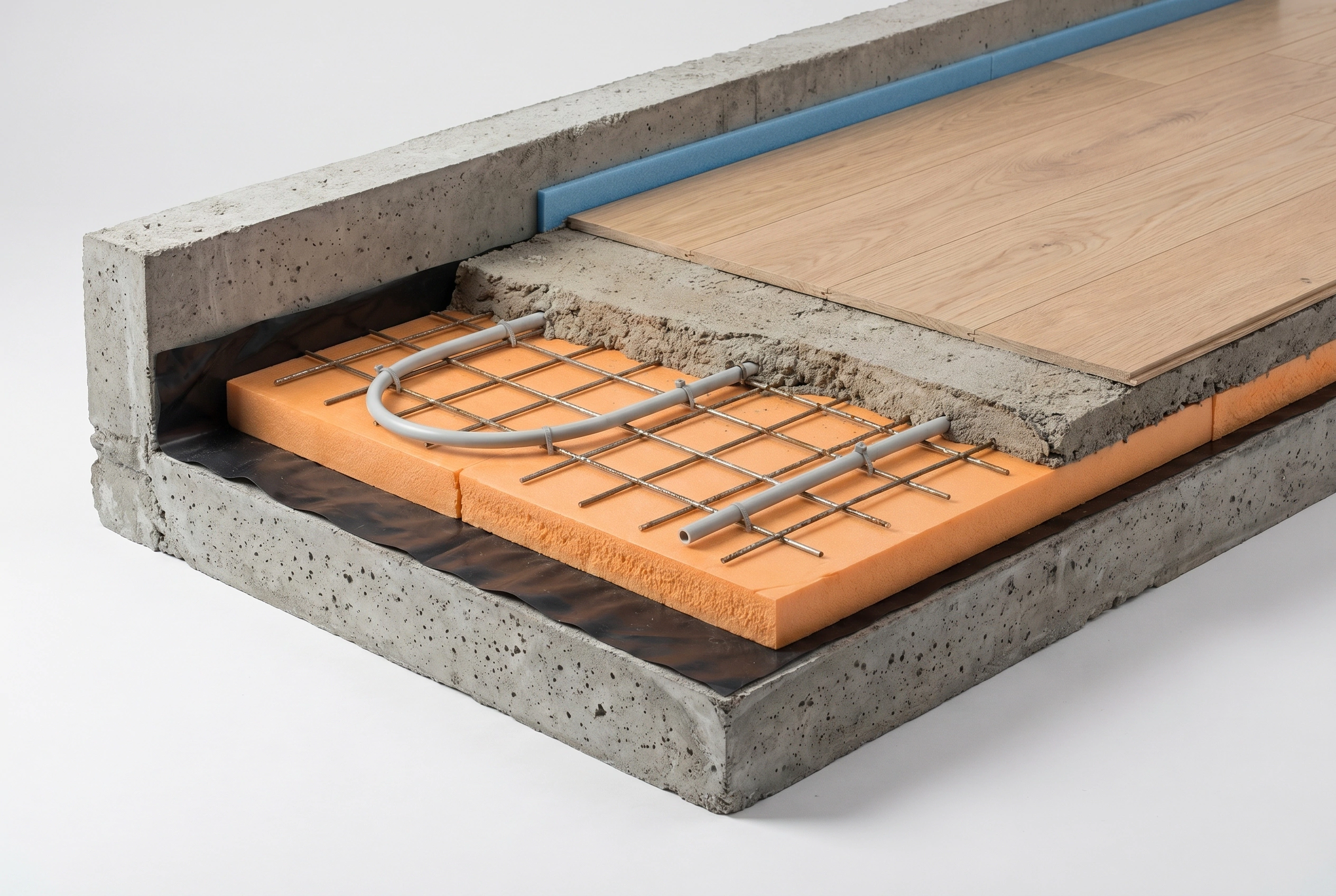 Слои системы «Водяной теплый пол»